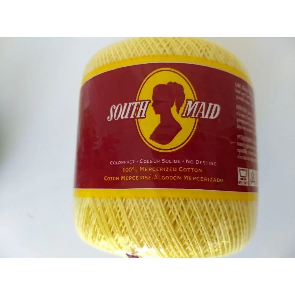 2 South Maid 100% Mercerized Crochet Cotton Colorfast Shaded Green & Soft Yellow
